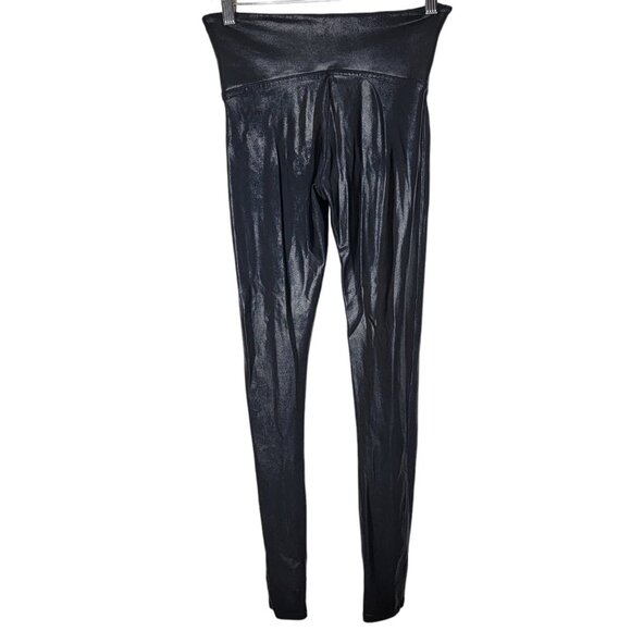 Spanx Medium‎ Black Faux Leather Women's Leggings Pants Shapewear M - Picture 2 of 5